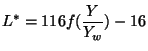 $\displaystyle L^* = 116f(\frac{Y}{Y_w})-16$